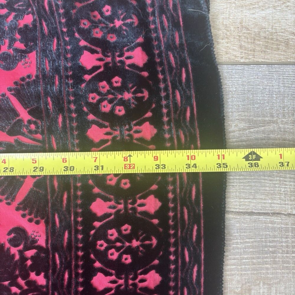 Red Black Womens Damask Dress Size M Velvet Ornate Cocktail Romantic Tapestry - Picture 11 of 15